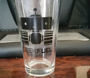 Geek Fuel drinking glass