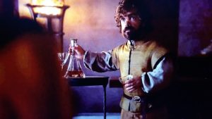 Tyrion Lannister drinks to dragons