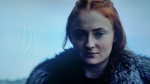 Sansa looks on as Ramsay's forces fall