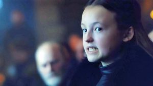 Lady Mormont talking to the Houses of the North