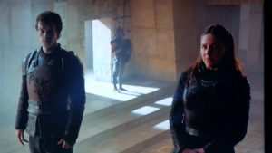 Theon and Yara stand before their father
