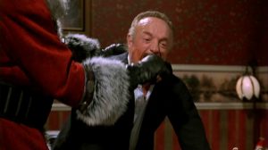 Santa Claus stabbing James Caan with a turkey leg