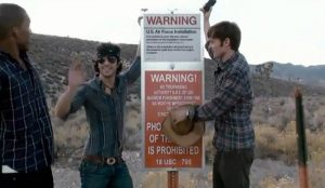 Posing at the Area 51 sign