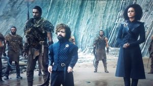 Tyrion greets Jon Snow at Dragonstone