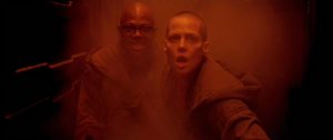 Ripley and Dillon get ready to face the dog alien in Alien 3