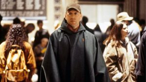 Bruce Willis as David Dunn in Unbreakable