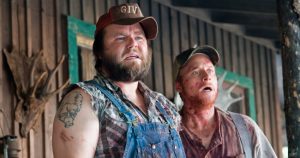 Tucker and Dale wonder what all the commotion is about