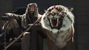 Ezekiel and Shiva pose for the Walking Dead