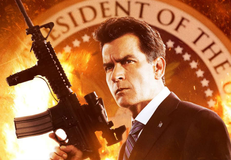 charlie sheen on machete kills poster