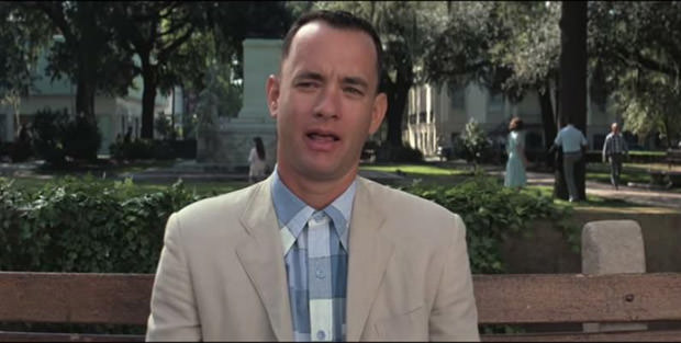 forrest gump sitting on a bench