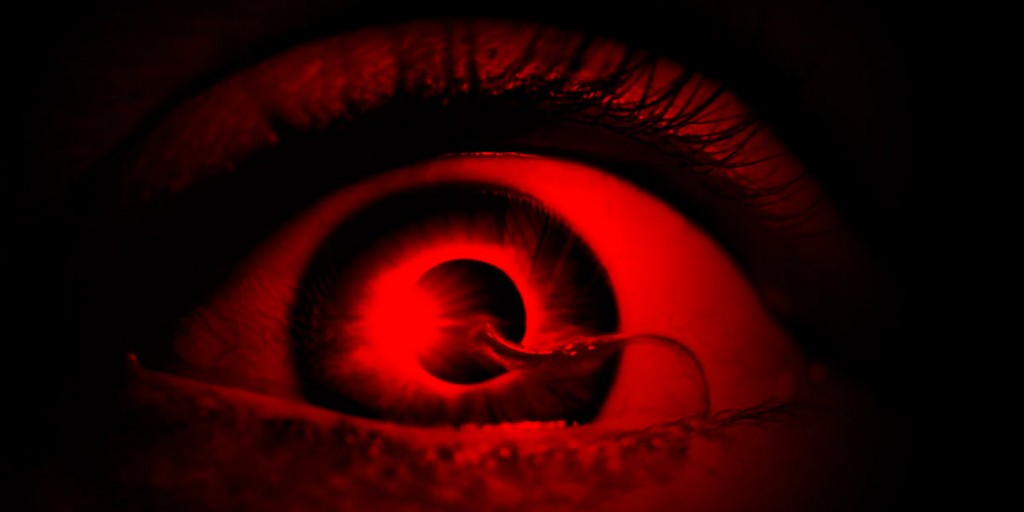 an eye from the strain