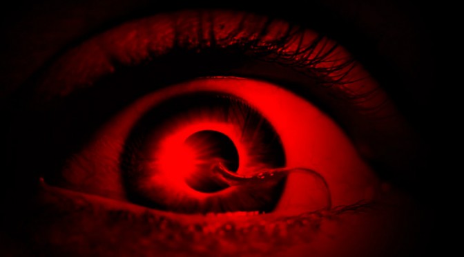 an eye from the strain