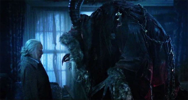 Grandmother talks to Krampus