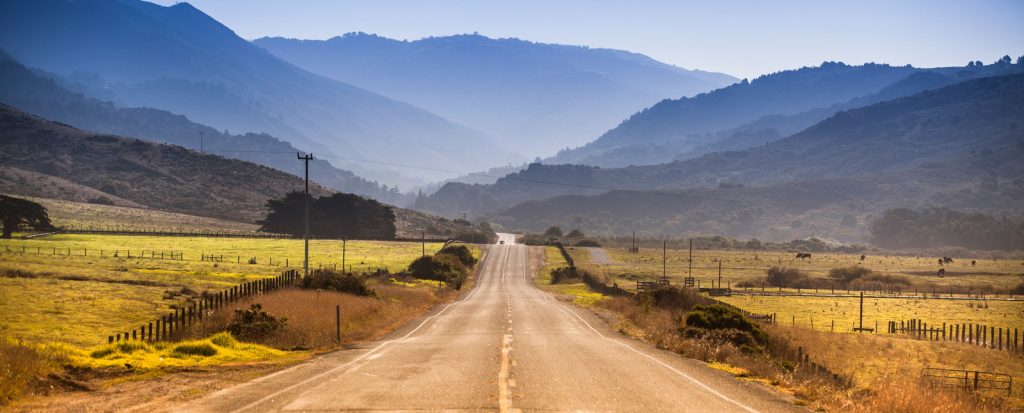 The open road awaits for travelers