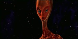 A Martian looking off in the distance.