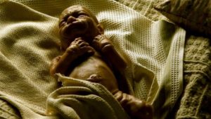 Benjamin Button as an old baby in The Curious Case of Benjamin Button
