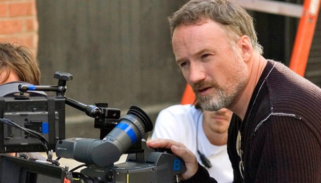 David Fincher lining up a shot for a movie