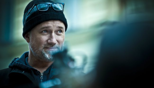 David Fincher on set