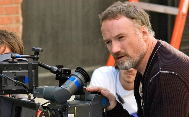 David Fincher lining up a shot for a movie