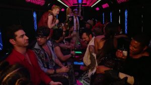 A group of partiers heading to Burning Man in Bus Party to Hell