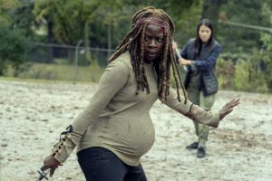 Pregnant Michonne ready to dish out some capital punishment in season nine of The Walking Dead