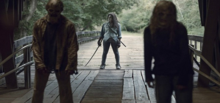 Michonne is ready to chop some zombies in The Walking Dead