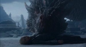 Drogon sniffs Daenerys in Game of Thrones finale