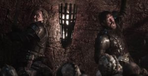 Jamie and Brienne fight in Winterfell in Game of Thrones