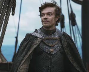 Theon Greyjoy sailing to the Iron Islands on Game of Thrones