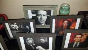 framed photos of cards from the Twin Peaks box set