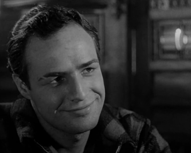 Marlon Brando smiling in On the Waterfront