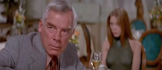 Lee Marvin and Sissy Spacek eat dinner during Prime Cut.