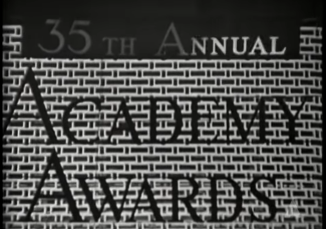 sign for the 1963 Academy Awards